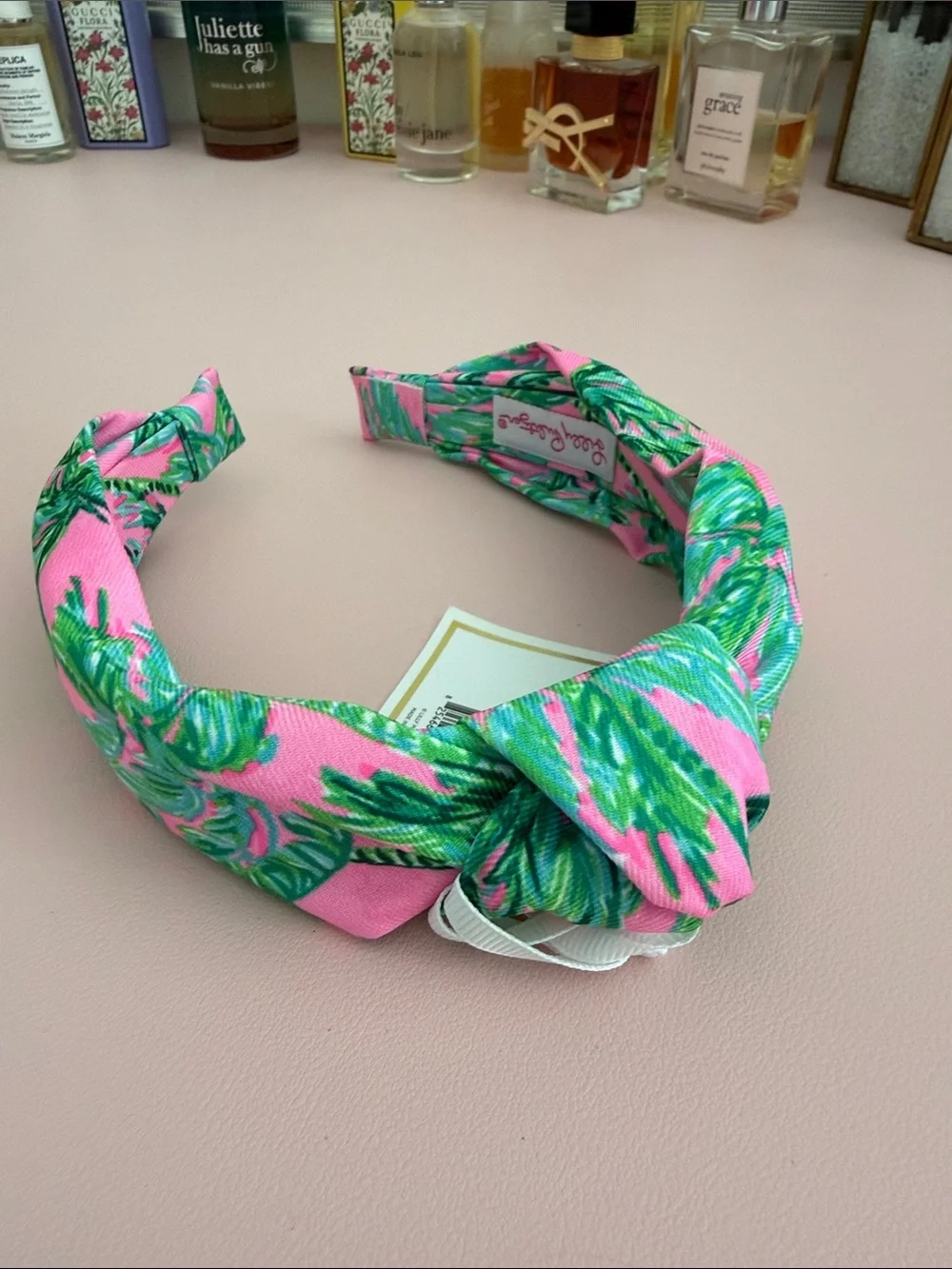 Lilly Pulitzer Pink & Green Tropical Knot Headband